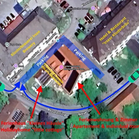 Kiostermuehle - Parkplaetze, Spielplatz, Biergarten, Badesee, E-auto Ladepunkt * Irsee